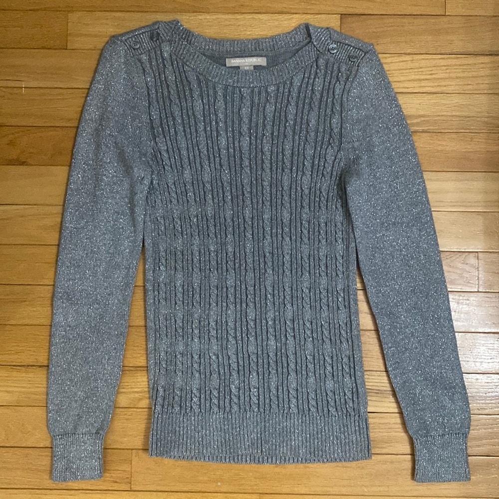 Banana republic, gray/silver sweater, XS